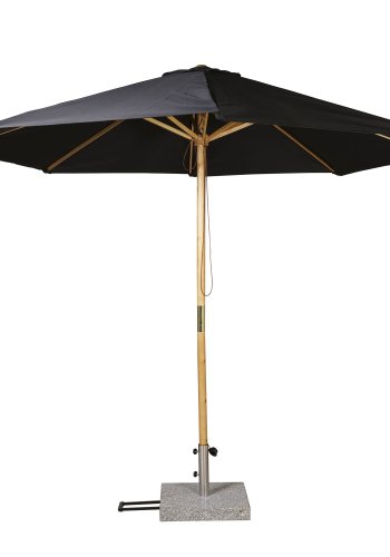 VENTURE DESIGN Naxos parasol 3m - sort polyester og natur tr 