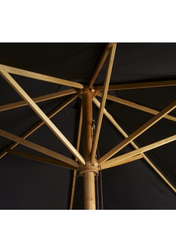 VENTURE DESIGN Naxos parasol 3m - sort polyester og natur tr 