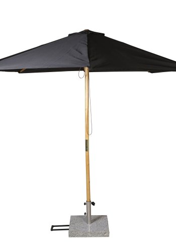 VENTURE DESIGN Naxos parasol 3m - sort polyester og natur tr 