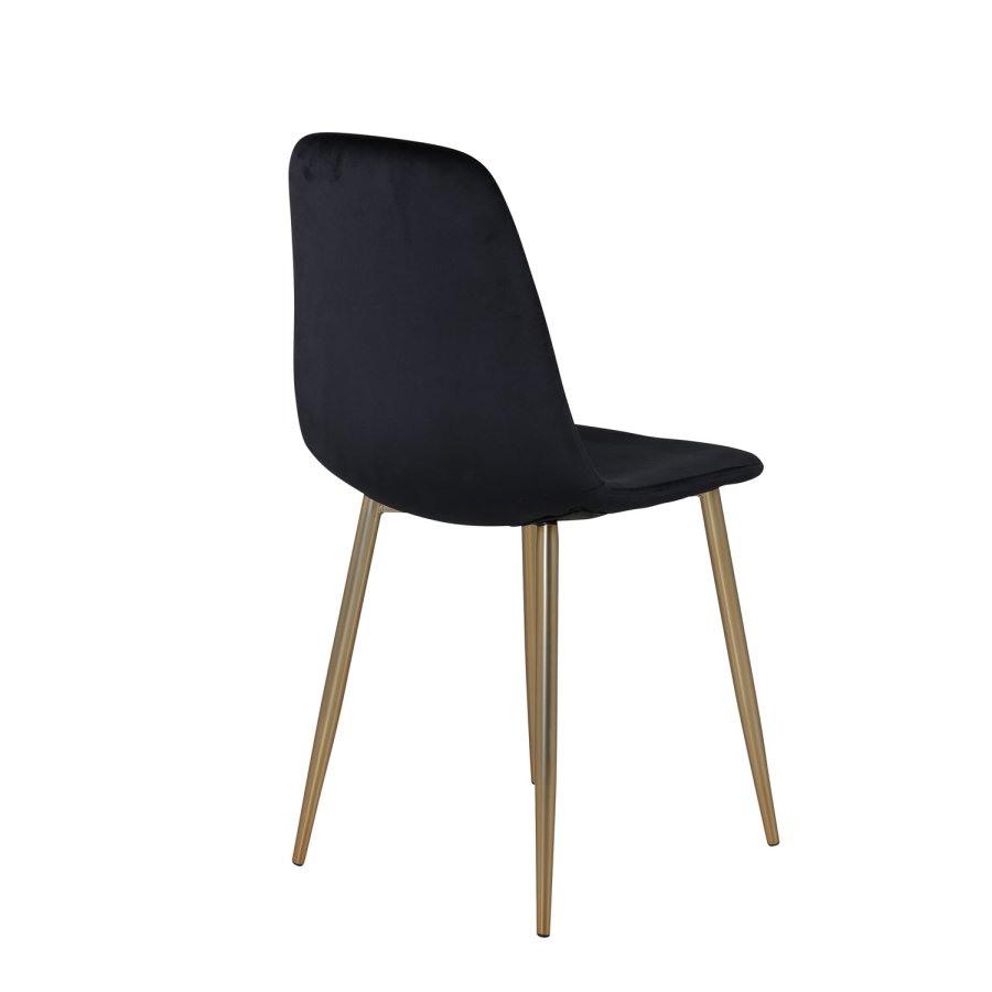 VENTURE DESIGN Polar spisebordsstol - sort velour og messingfolie metal