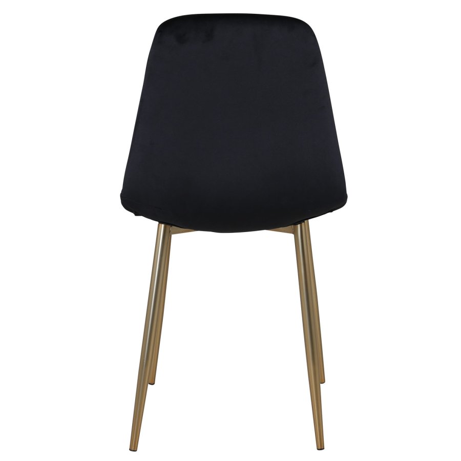 VENTURE DESIGN Polar spisebordsstol - sort velour og messingfolie metal