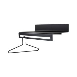 TORNA DESIGN Wave knagerkke, m. hylde - sort stl (B:60)