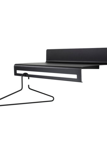 TORNA DESIGN Wave knagerkke, m. hylde - sort stl (B:60)