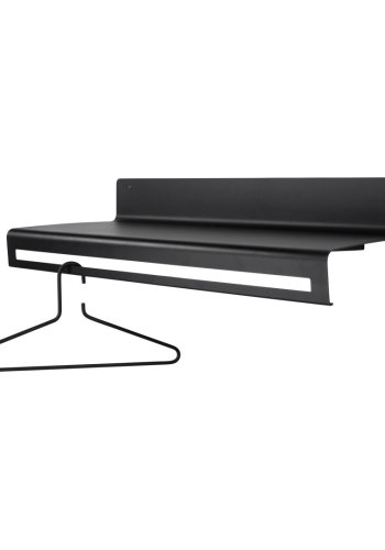 TORNA DESIGN Wave knagerkke, m. hylde - sort stl (B:78)