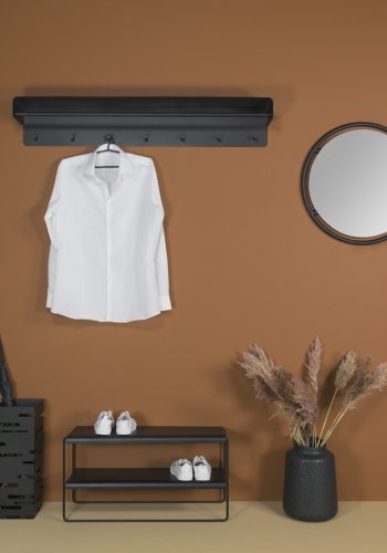 TORNA DESIGN Winkel knagerkke, m. 7 knager - sort stl (B:118)