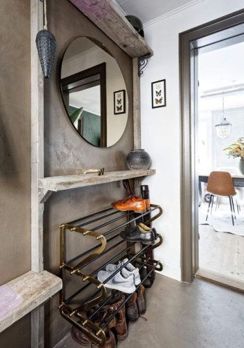 KARE DESIGN Walk Big skohylde - messing og sort metal, m. 3 hylder