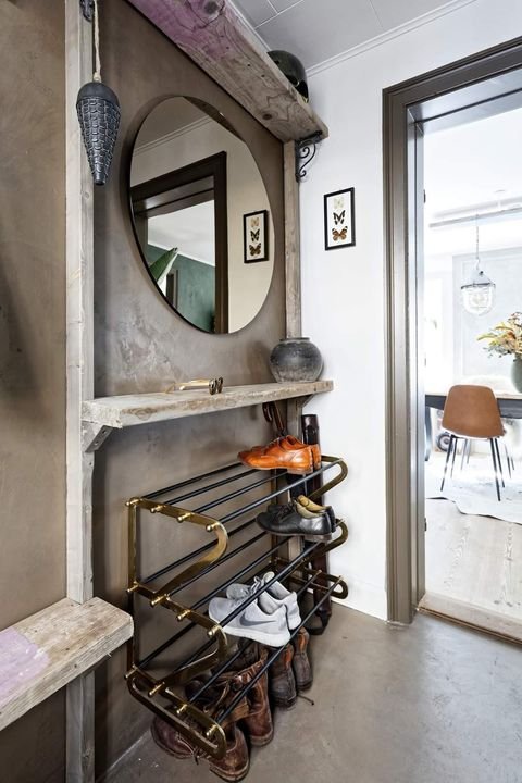 KARE DESIGN Walk Big skohylde - messing og sort metal, m. 3 hylder