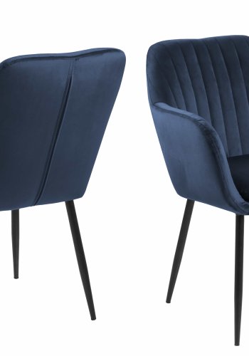 ACT NORDIC Emilia lnestol - mrkebl/sort stof/metal, m. armln