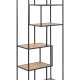 ACT NORDIC Seaford bogreol - natur/sort papir vild eg/metal, m. 4 hylder