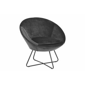 ACT NORDIC Center loungestol - mrkegr/sort stof/metal, m. armln