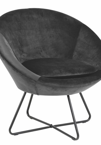 ACT NORDIC Center loungestol - mrkegr/sort stof/metal, m. armln