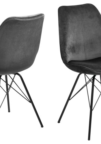 ACT NORDIC Eris spisebordsstol - mrkegr/sort stof/metal