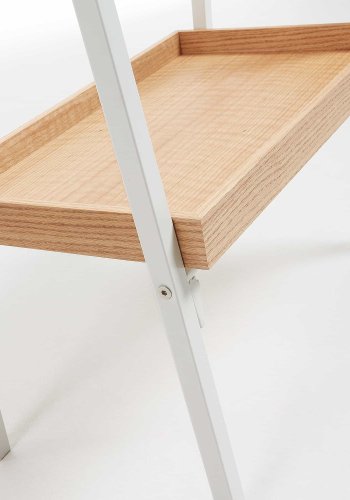 KAVE HOME Belgrad garderobestativ - hvid/natur metal/egetrsfinér, m. hylde