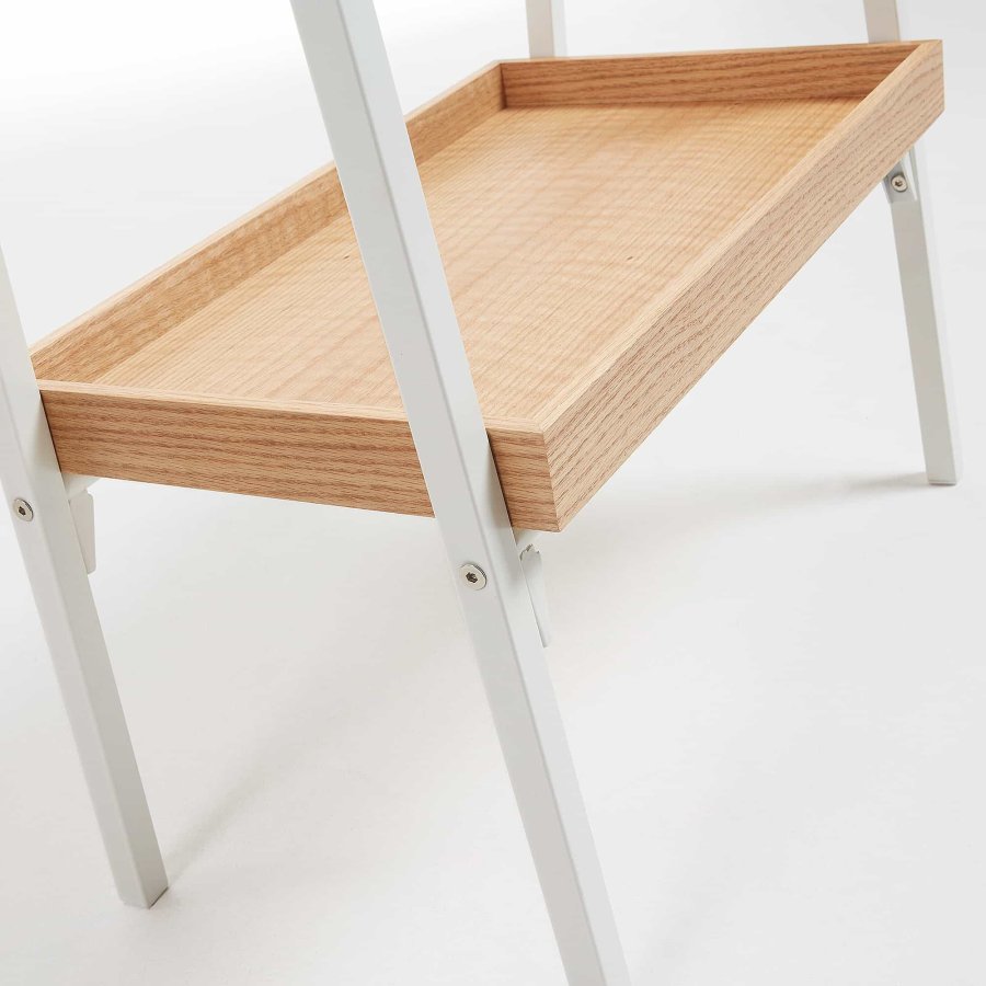 KAVE HOME Belgrad garderobestativ - hvid/natur metal/egetrsfinér, m. hylde