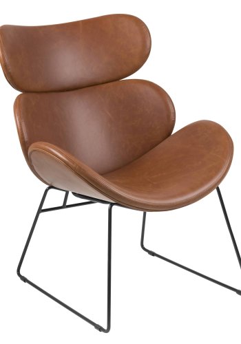 ACT NORDIC Cazar lnestol - cognac/sort kunstlder/metal 