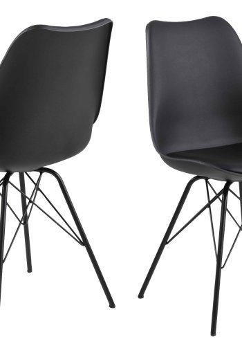 ACT NORDIC Eris spisebordsstol - sort plastik/metal, m. hynde