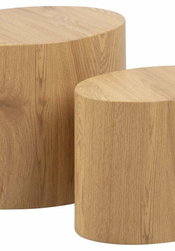 ACT NORDIC Mice sofabord - natur papir vild eg, oval (st á 2)