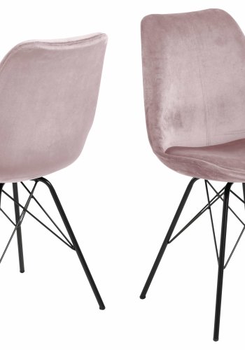 ACT NORDIC Eris spisebordsstol - stvet rosa/sort stof/metal