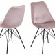 ACT NORDIC Eris spisebordsstol - stvet rosa/sort stof/metal