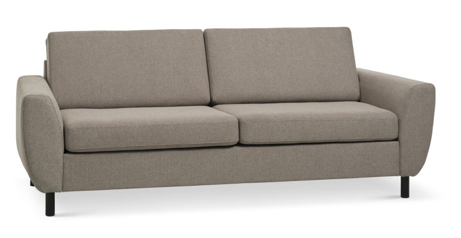 Wendy 2,5 pers. sofa - antelope beige polyester stof og sort tr