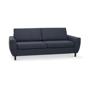 Wendy 2,5 pers. sofa - bl polyester stof og sort tr