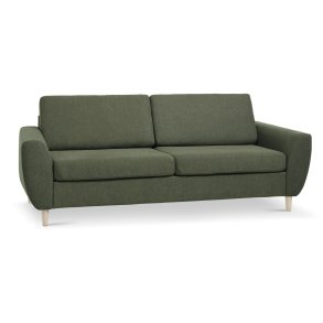 Wendy 2,5 pers. sofa - vinter mosgrn polyester stof og natur tr