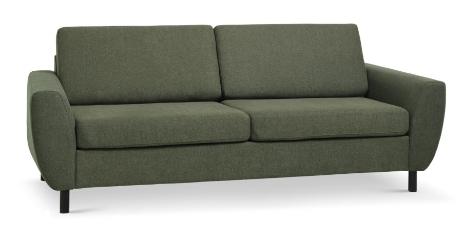 Wendy 2,5 pers. sofa - vinter mosgrn polyester stof og sort tr