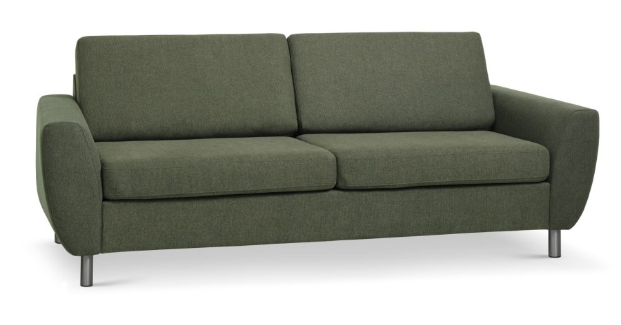 Wendy 2,5 pers. sofa - vinter mosgrn polyester stof og brstet aluminium