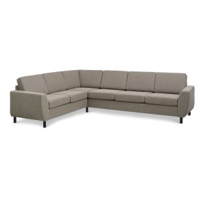 Wendy set 7 corner hjrnesofa - antelope beige polyester stof og sort tr