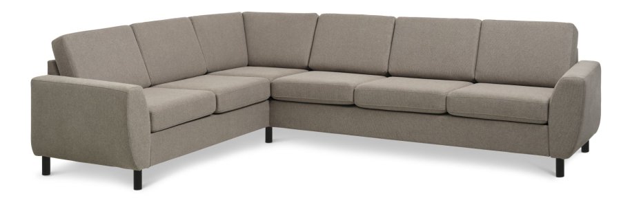 Wendy set 7 corner hjrnesofa - antelope beige polyester stof og sort tr