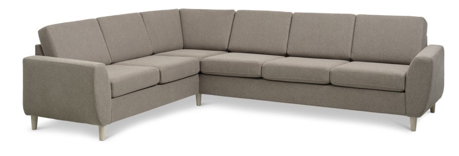 Wendy set 7 corner hjrnesofa - antelope beige polyester stof og natur tr