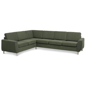 Wendy set 7 corner hjrnesofa - vinter mosgrn polyester stof og natur tr