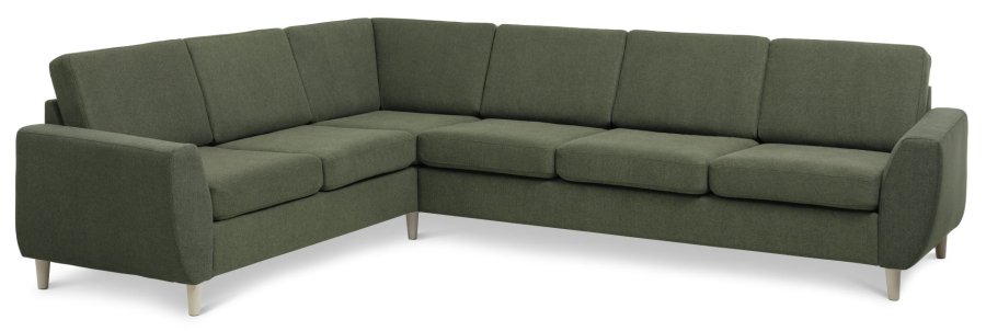 Wendy set 7 corner hjrnesofa - vinter mosgrn polyester stof og natur tr