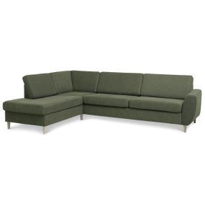 Wendy set 2 OE left sofa, m. chaiselong - vinter mosgrn polyester stof og natur tr