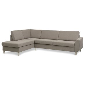 Wendy set 2 OE left sofa, m. chaiselong - antelope beige polyester stof og natur tr