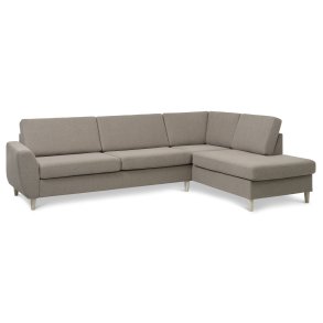 Wendy set 3 OE right sofa, m. chaiselong - antelope beige polyester stof og natur tr