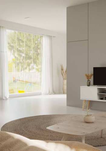 KOCOT RTV Toronto TV-bord, m. 2 lger og 1 hylde - hvid bgetr (120x35)