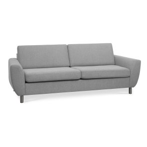 Wendy 2,5 pers. sofa - gr polyester stof og brstet aluminium