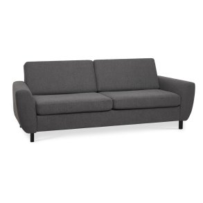 Wendy 2,5 pers. sofa - antracitgr polyester stof og sort tr
