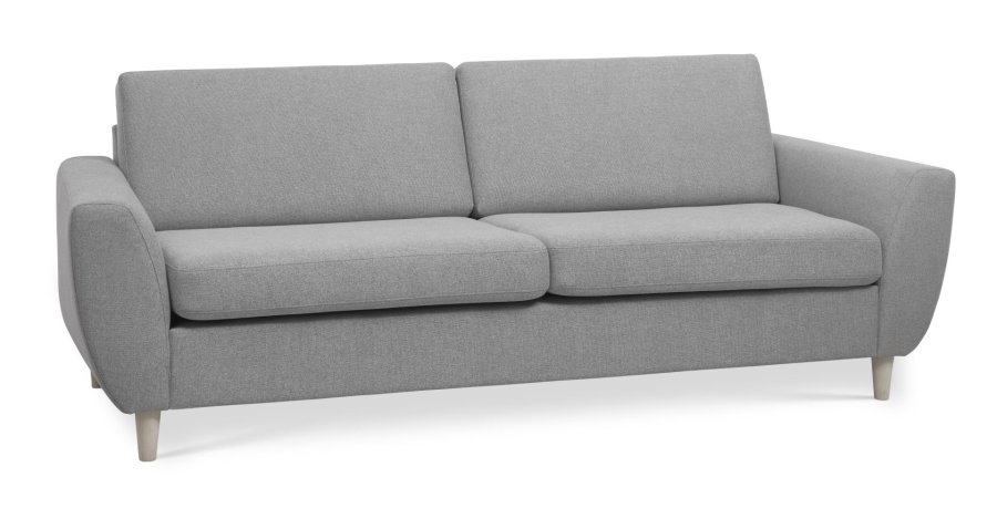 Wendy 2,5 pers. sofa - gr polyester stof og natur tr