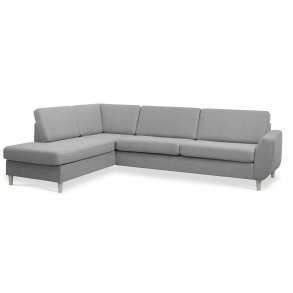 Wendy set 2 OE left sofa, m. chaiselong - gr polyester stof og natur tr