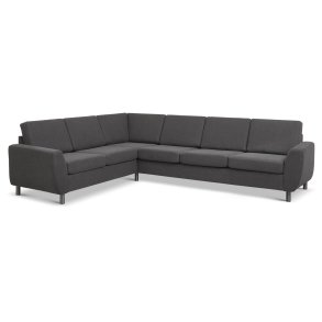 Wendy set 7 corner hjrnesofa - antracitgr polyester stof og brstet aluminium