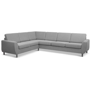 Wendy set 7 corner hjrnesofa - gr polyester stof og brstet aluminium