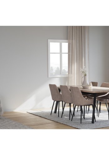 ROWICO Winnipeg spisebord, m. udtrk - hvidpigmenteret egetr og sort metal (200x100) 