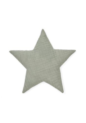 KAVE HOME Laily stjerneformet, grn pude lavet af 100% kologisk bomuld, 30 x 30 cm