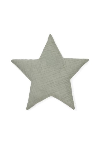 KAVE HOME Laily stjerneformet, grn pude lavet af 100% kologisk bomuld, 30 x 30 cm