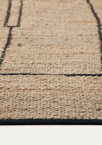  KAVE HOME Grafisk tppe Velira i jute 200 x 300 cm