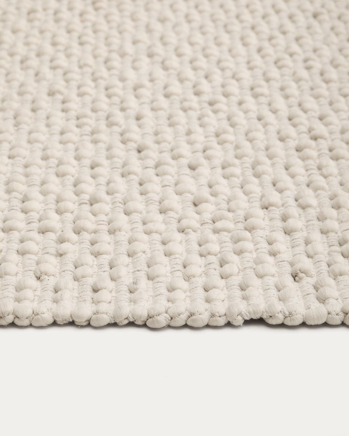 KAVE HOME Mascarell hvidt tppe af bomuld og polyester 160 x 230 cm