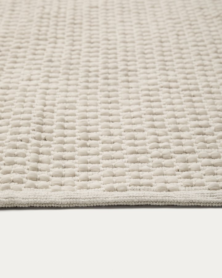 KAVE HOME Mascarell hvidt tppe af bomuld og polyester 160 x 230 cm