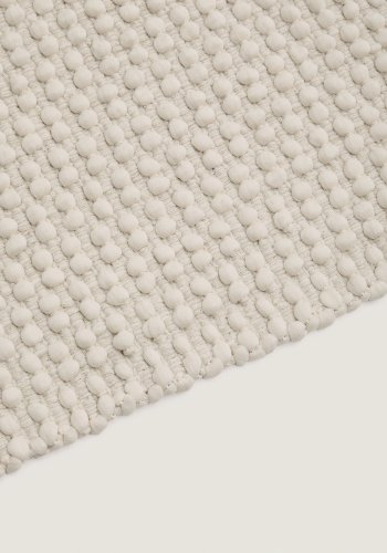 KAVE HOME Mascarell hvidt tppe af bomuld og polyester 70 x 140 cm